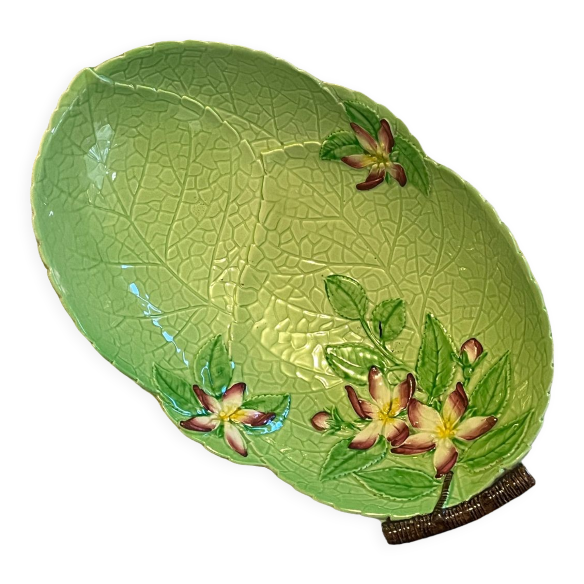 Slip fruit cup leaves flowers Carlton Ware England