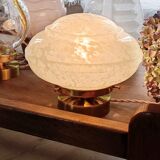 Table lamp globe saucer glass Clichy white