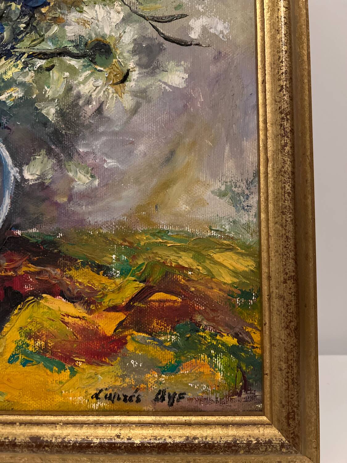 Old painting on canvas still life