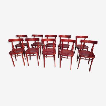 10 chaises de bistrot en bois courbé