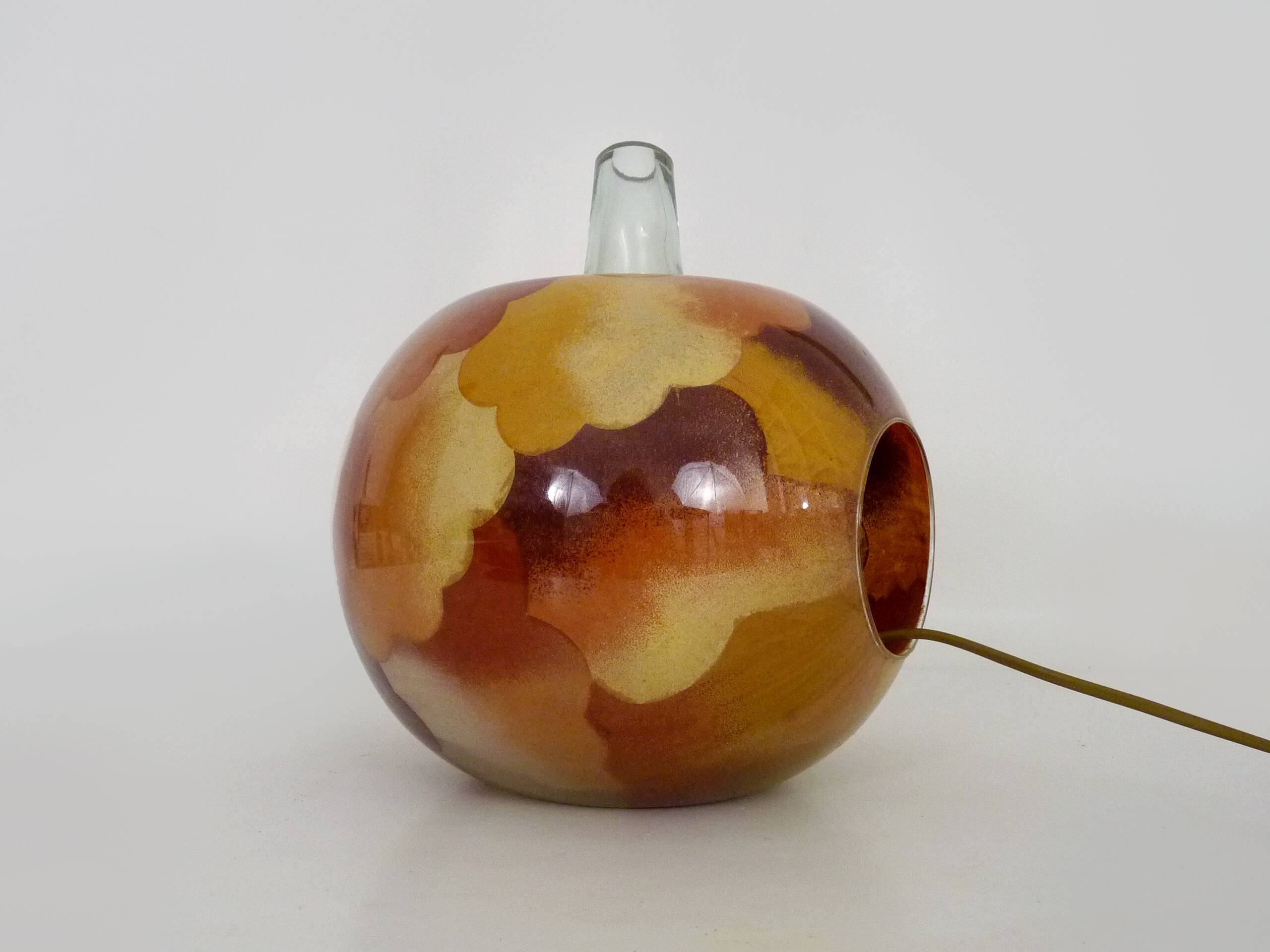 Table lamp in blown glass, apple shape, 1970s.