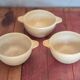 Set of 3 vintage village stoneware bowls, breakfast bowl, vintage ear bowl.