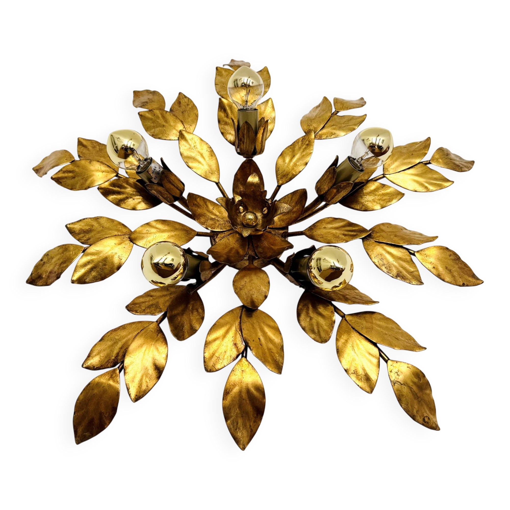 Floral Hollywood Regency Wall or Ceiling Lamp