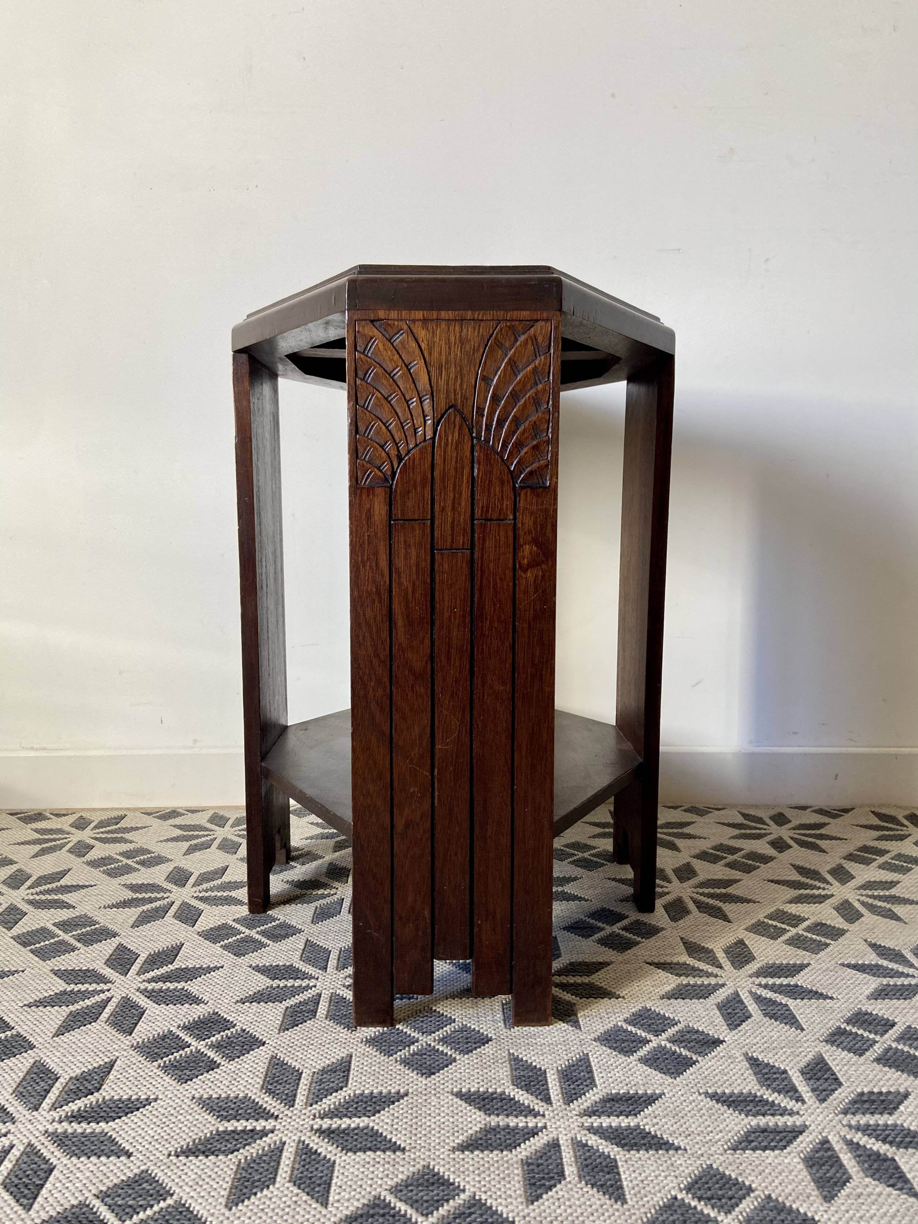 Art deco mahogany side table