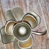 Brass candle holder copper color in the shape of a flower, Vintage