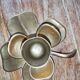 Brass candle holder copper color in the shape of a flower, Vintage