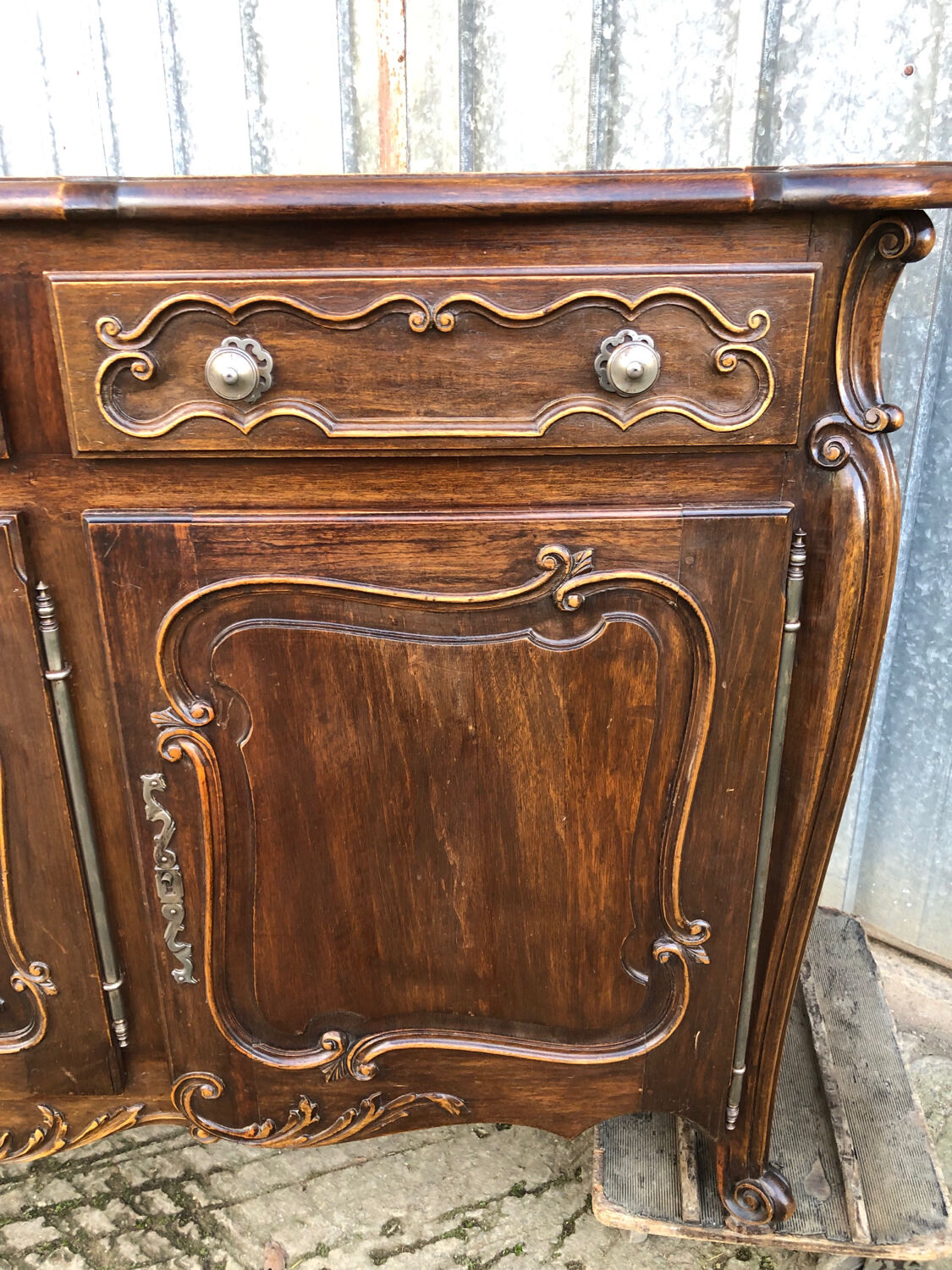 Louis XV style sideboard in solid walnut