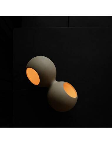 Table lamp or wall lamp in sand color made of ceramic, contemporary work.