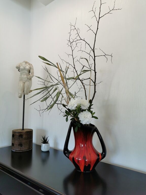 Red and black vase Vallauris