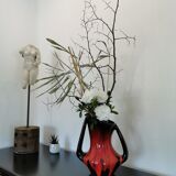 Vase rouge et noir Vallauris