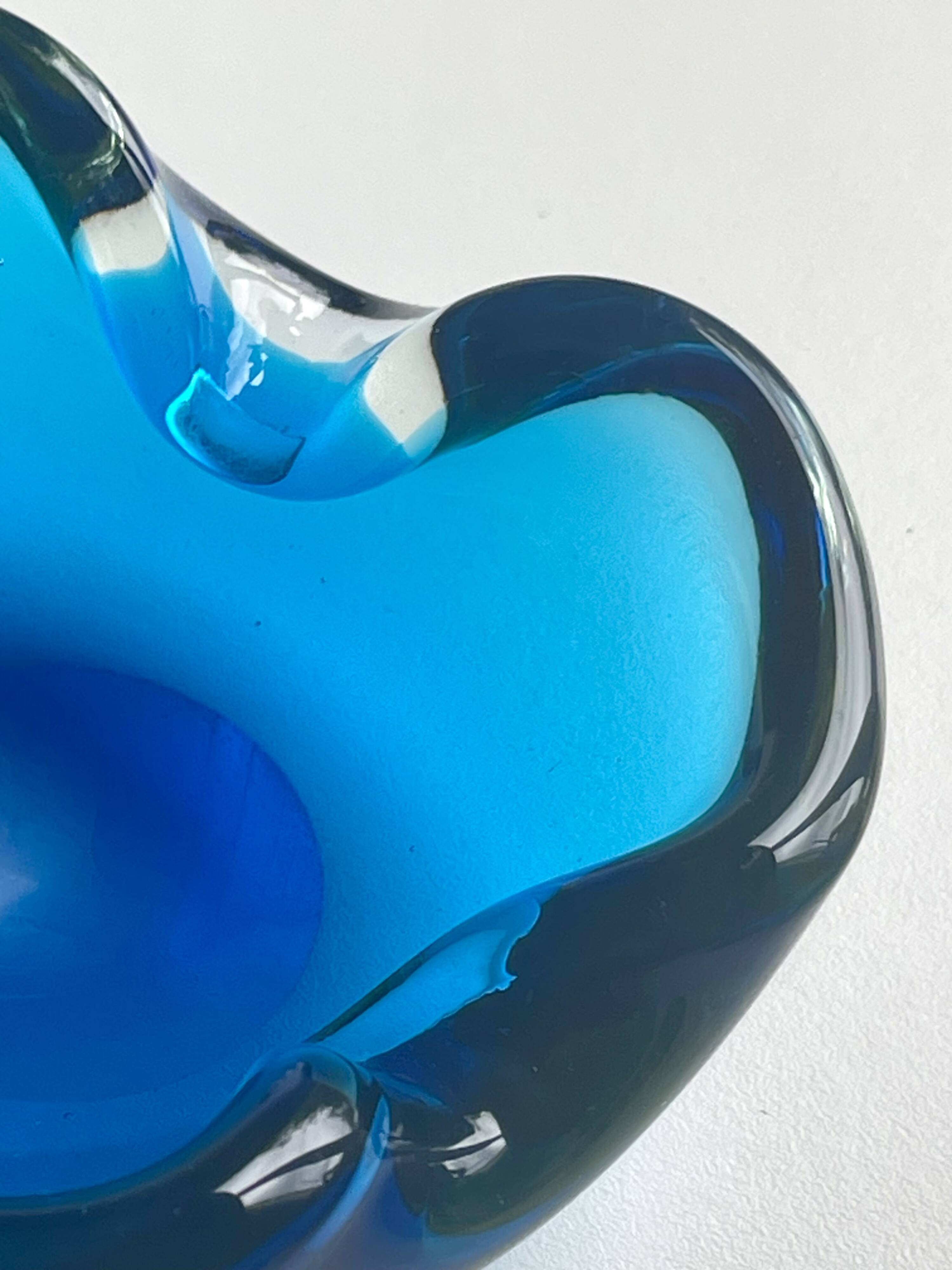 Murano Sommerso blue vide-poche 1970.