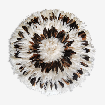 Juju hat blanche en plumes fait main 80 cm