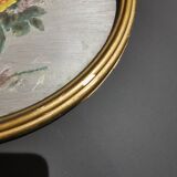 Pairs of flower frames on wood