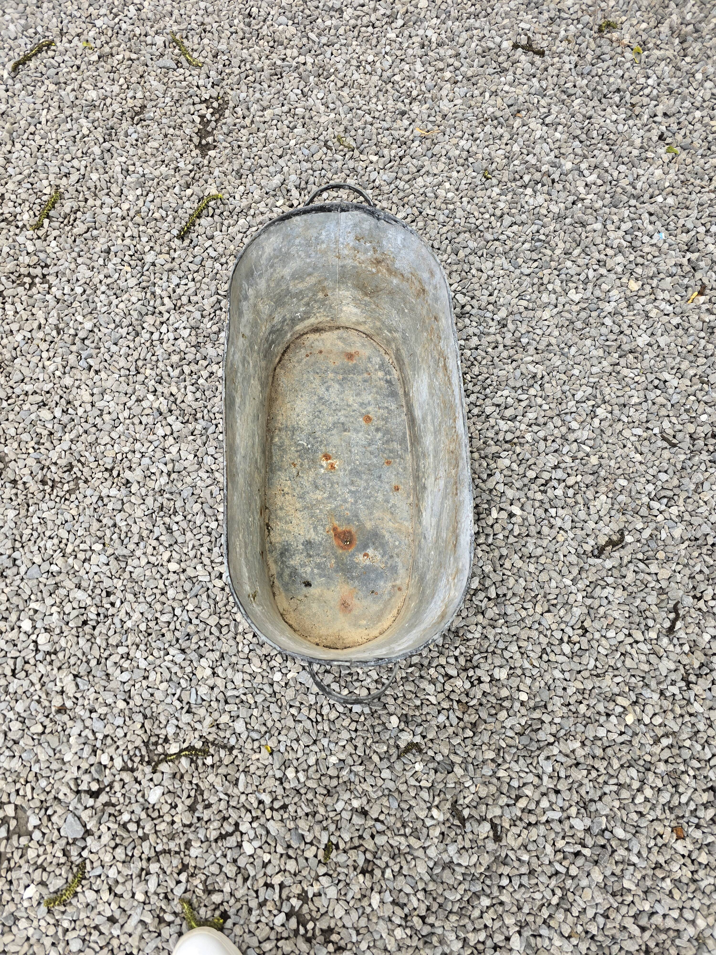Old zinc bathtub