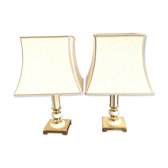 Pair of Art Deco brass lamps
