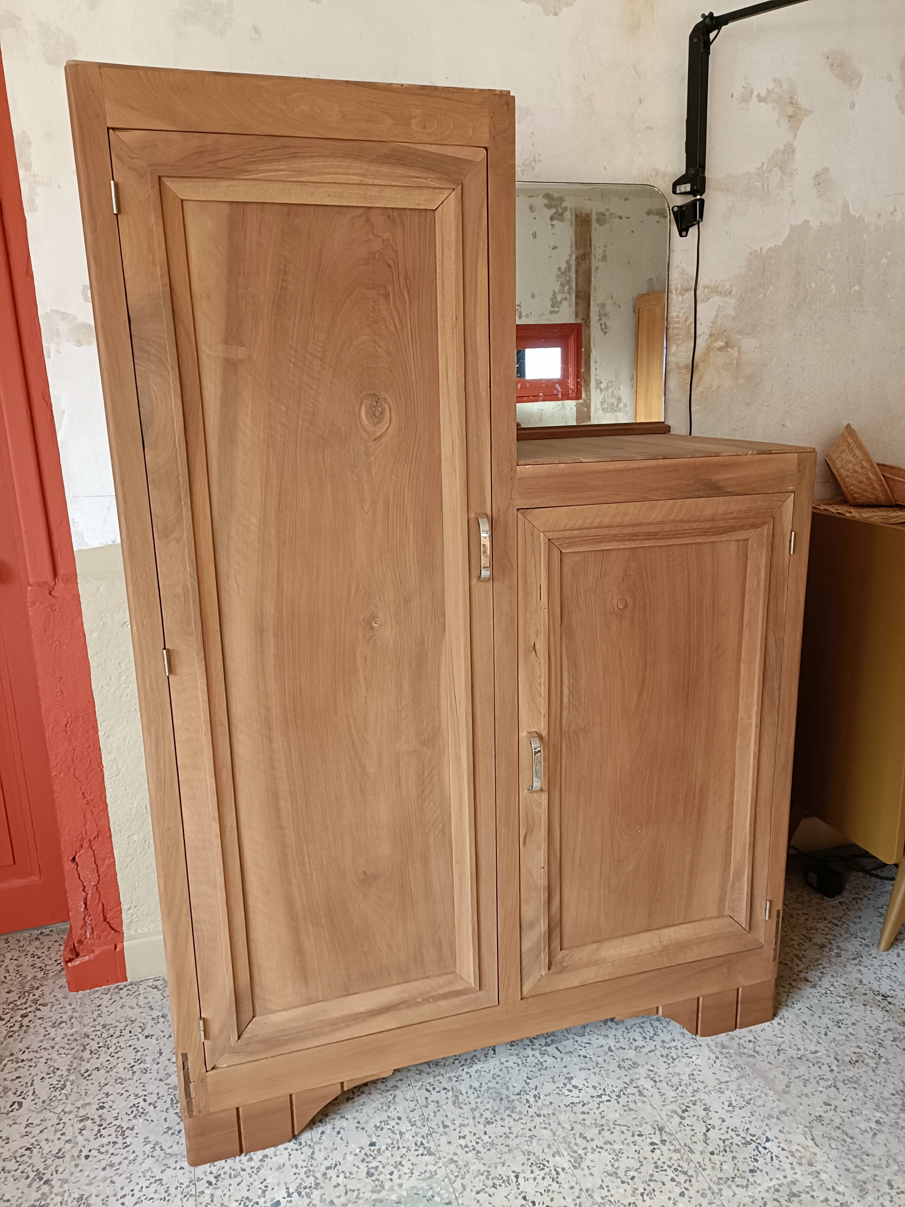 Renovated asymmetrical Art Deco wardrobe/cupboard