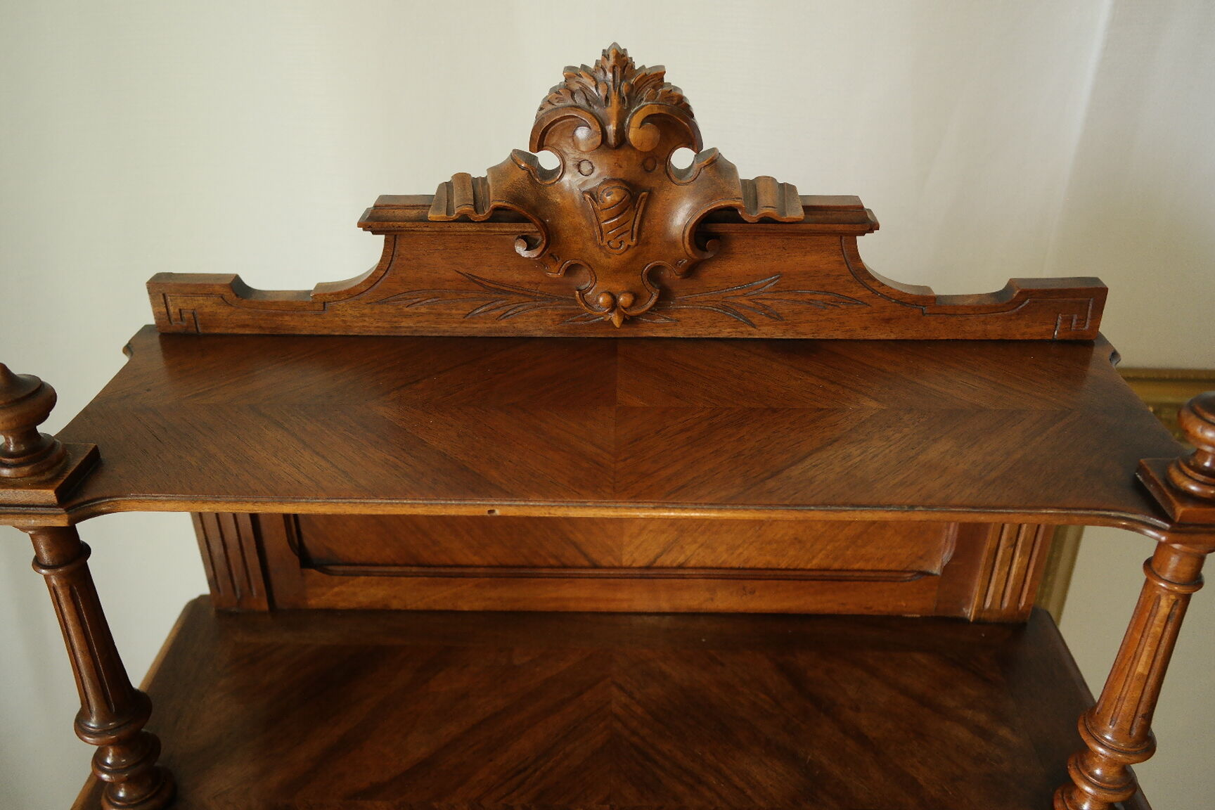 Louis XVI style music cabinet in walnut, 20th century.