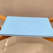 Glass coffee table with a wooden frame, 1960s, Czechoslovakia.