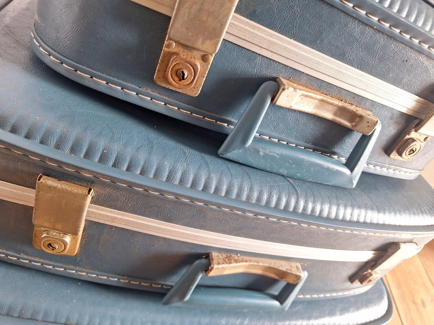 Air France vintage flight attendant nesting suitcase set