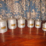 Set of 6 aluminum spice jars