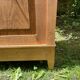 Raw wood display case with 3 doors, oak