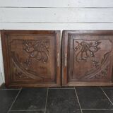 Paire de portes en bois sculpté en chêne