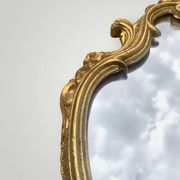 Miroir mural en résine dorée à la feuille, style Rococo Baroque