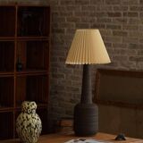 Tall decorative floor lamp in organic ceramic, mid-century Danish, 1970s.