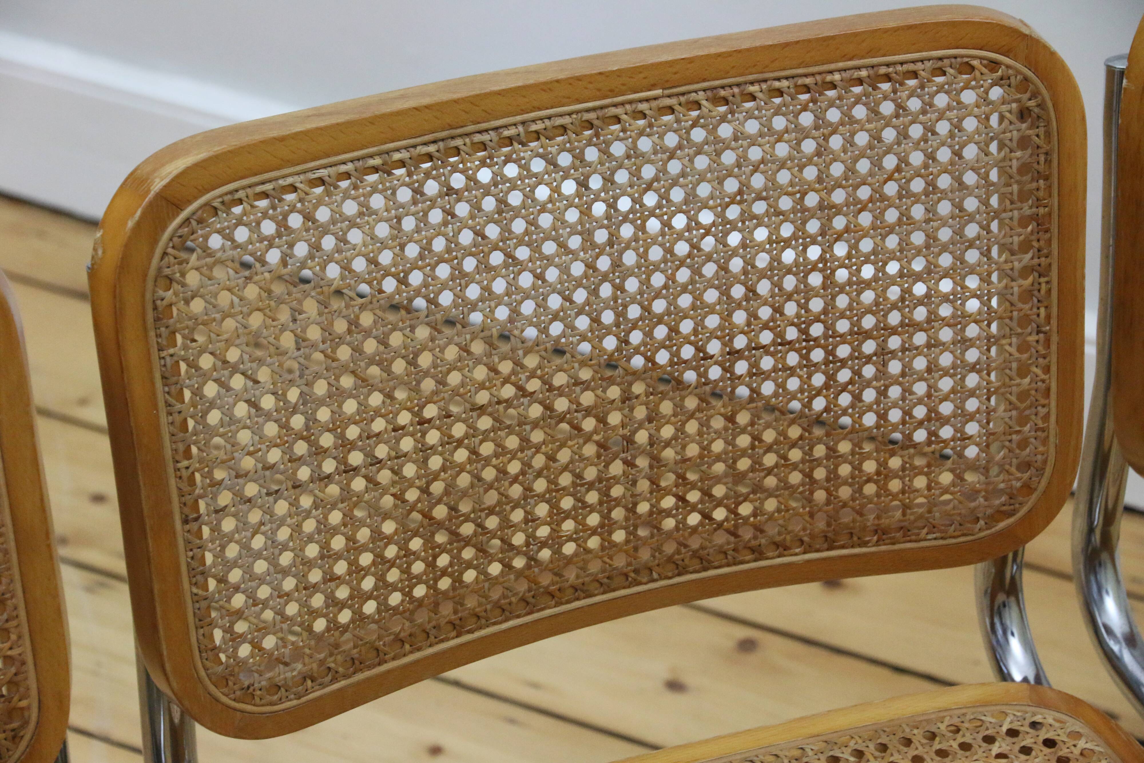 4 x Cesca Chairs, 1980s, in the Style of Marcel Breuer