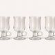 Set of 4 vintage footed tea glasses – ring handles – bistro style