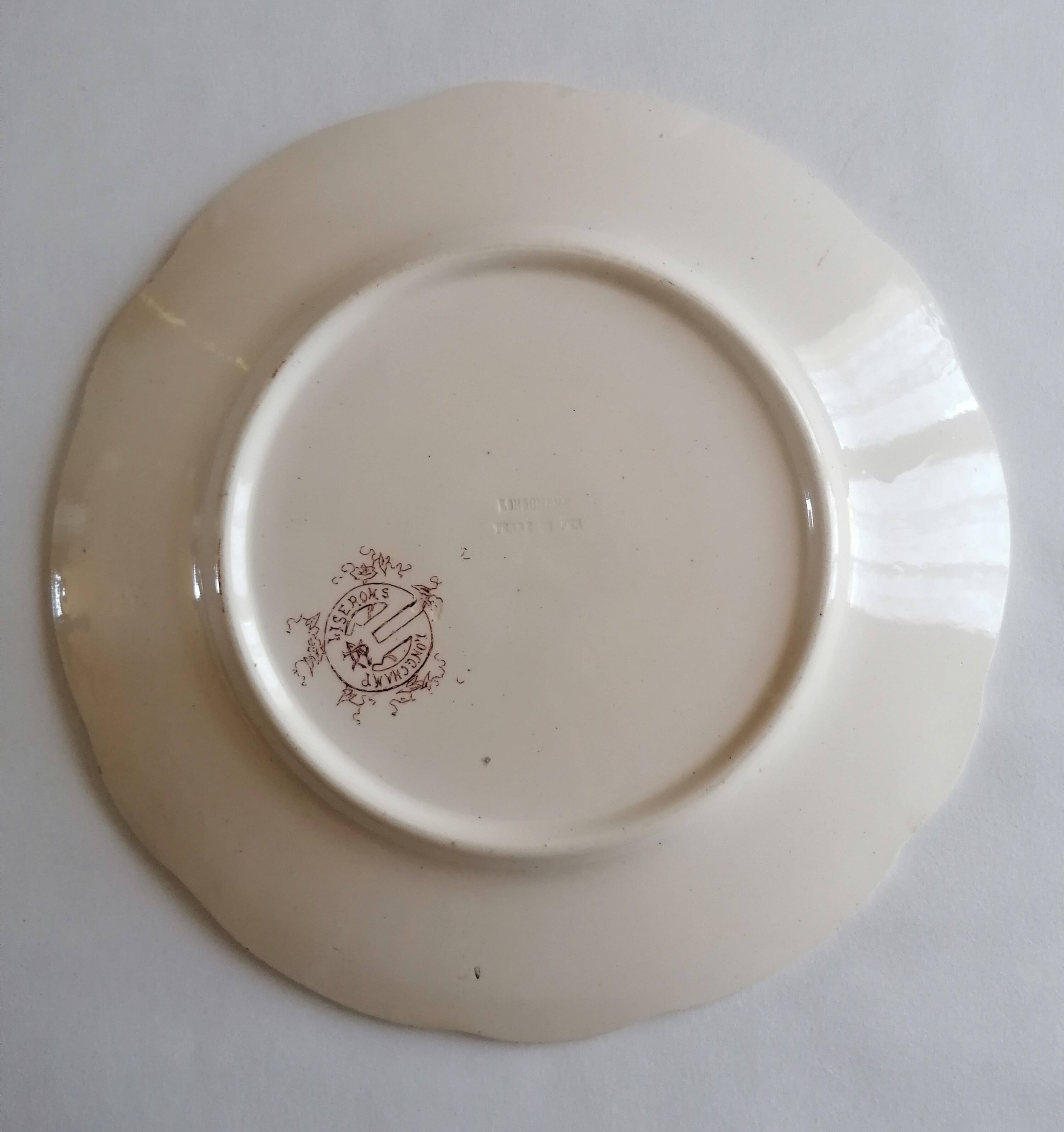 Assiette Longchamp terre de fer Robert Charbonnier 19ème s