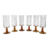 set of 6 yellow-footed champagne flutes