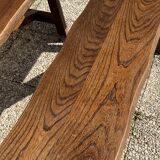 Paire de bancs orme pour table de ferme brutaliste rustique 1950