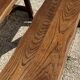 Paire de bancs orme pour table de ferme brutaliste rustique 1950