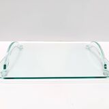 Transparent Glass Tray  Italy 1980s