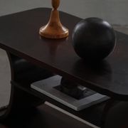 Side table / Low table in Danish Art Deco wood with shelf, 1930s-40s