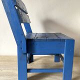 Chaise enfant en bois bleu