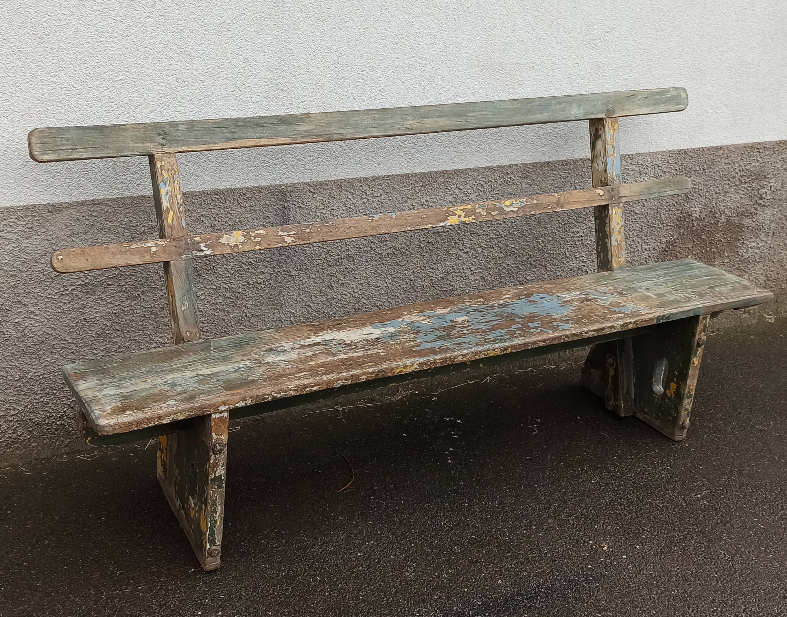 Old wooden bench with beautiful patina