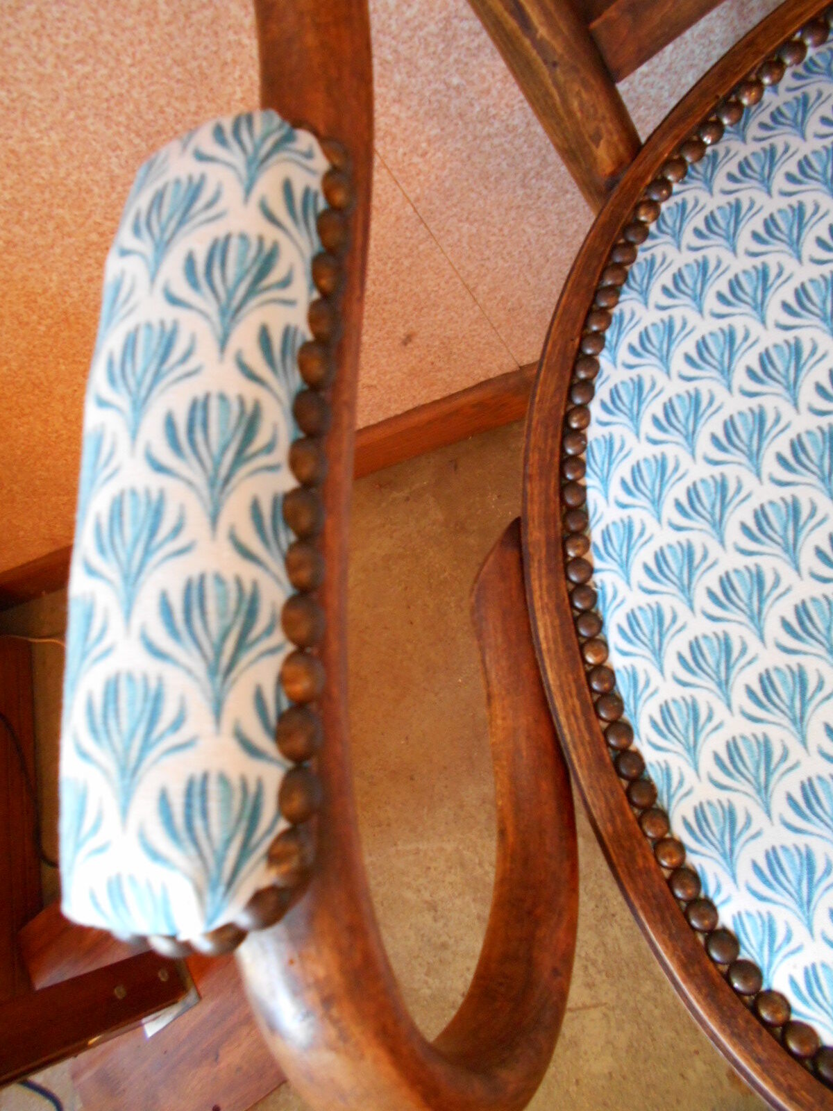 Curved wooden bench