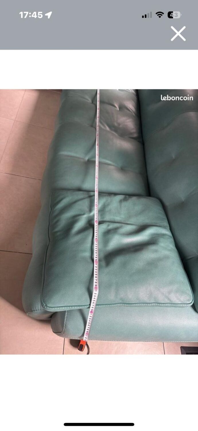 Fine grain leather sofa