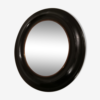 Oval mirror frame molded décor golden fillet ox eye