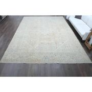 1970s Vintage Persian Handmade Wool Cotton Light Beige Area Rug 304x408