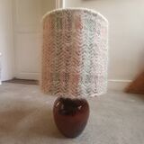 Ceramic and wool lamp, signature