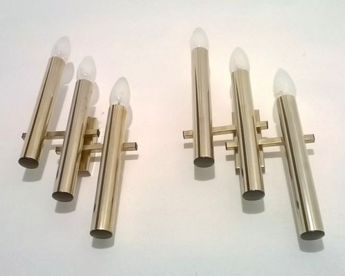 Brass wall lights, 1970s