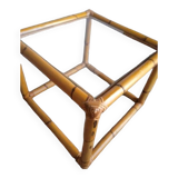 Square rattan end coffee table ep 1970