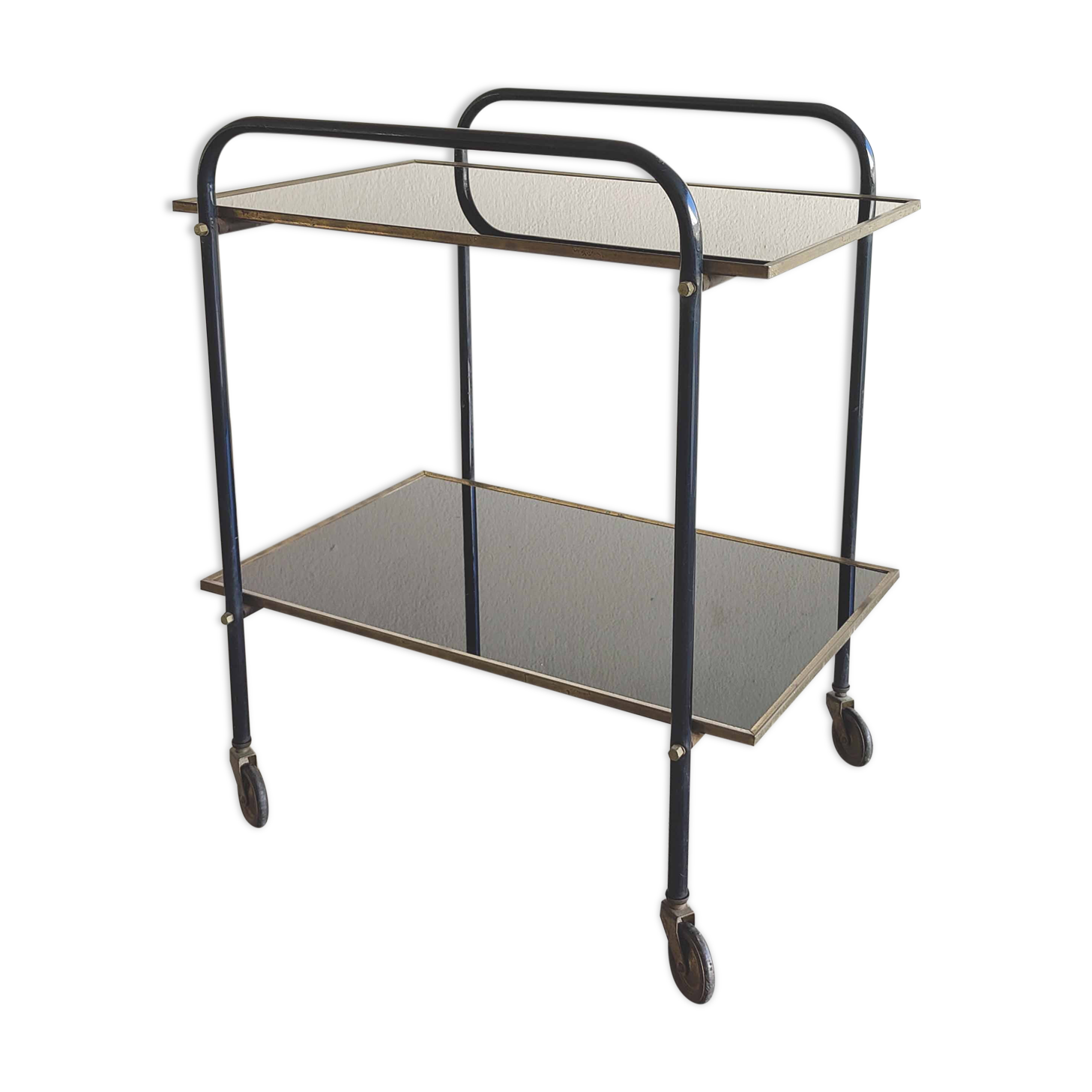 Dessert bar metal black and gold glass black 50s