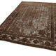 Hand-knotted hi-low pile oriental 1980s 203 cm x 303 cm brown rug