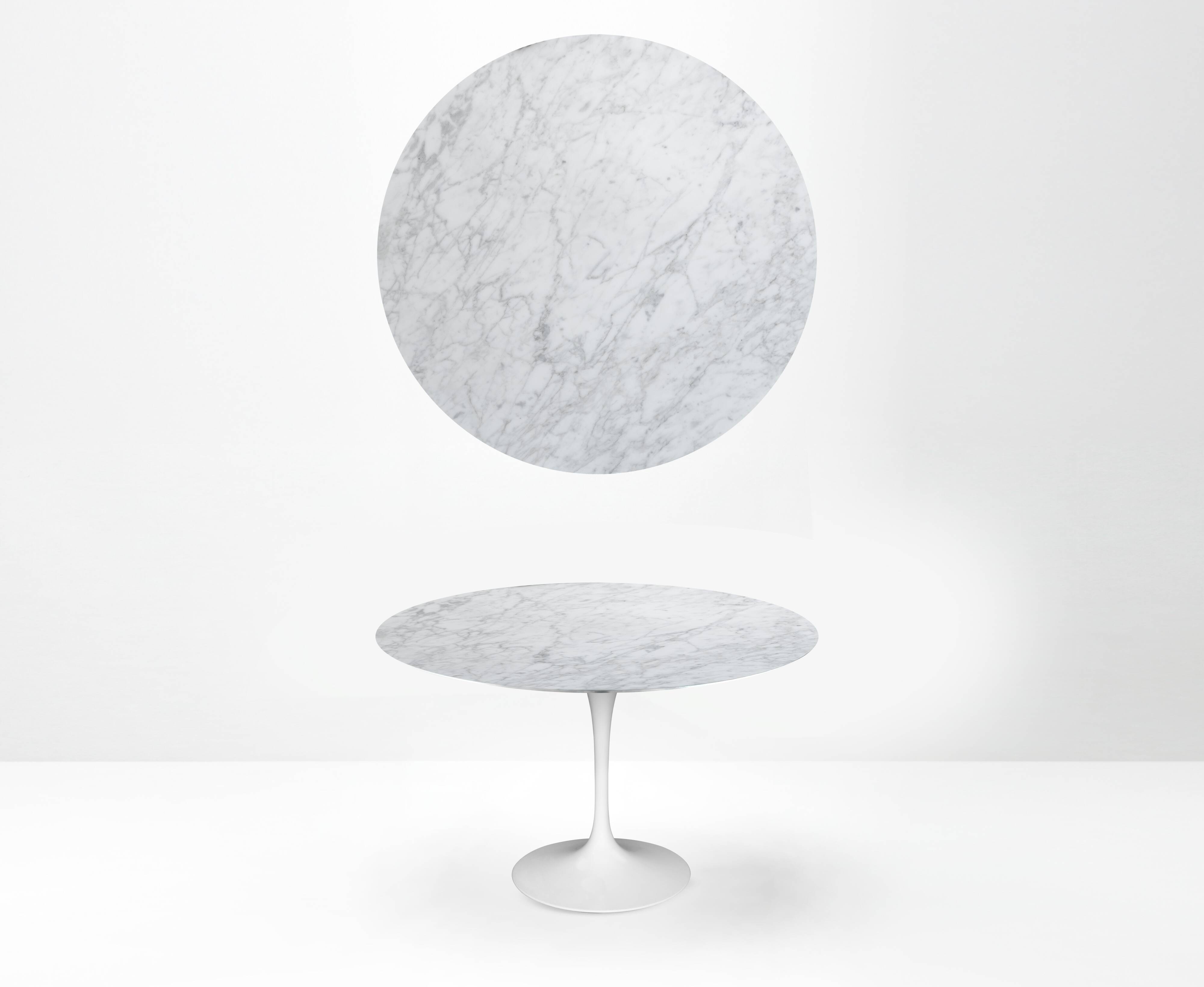 Original round Knoll Tulip dining table (120cm) Arabescato matte LIKE NEW!!