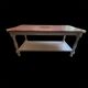 Table basse vintage rustique rose et doré