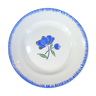 Large round dish Badonviller blue flower decoration